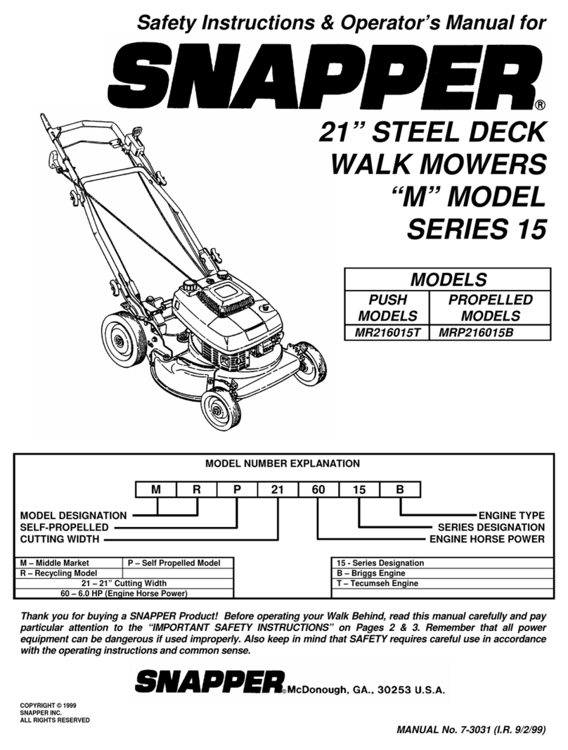 Snapper MR216015T Operation and maintenance manual
