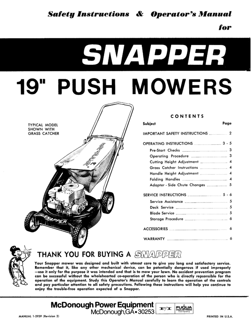 Snapper McDonough Operation and maintenance manual Snapper McDonough Operation and maintenance manual