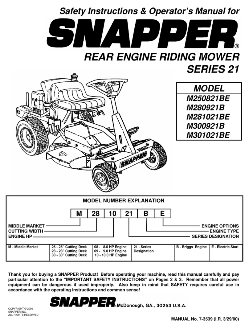 Snapper M250821BE, M280921B, M281021BE Safety instructions & operator's manual