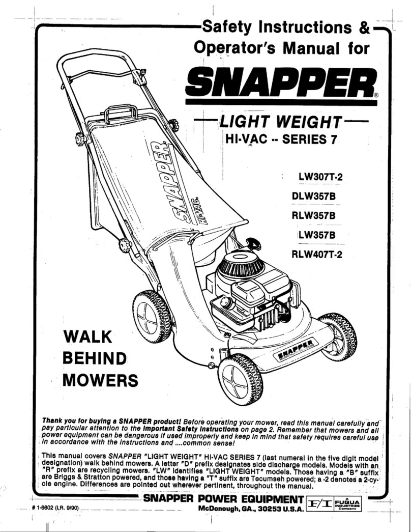 Snapper LW307T-2 Operation and maintenance manual Snapper LW307T-2 Operation and maintenance manual