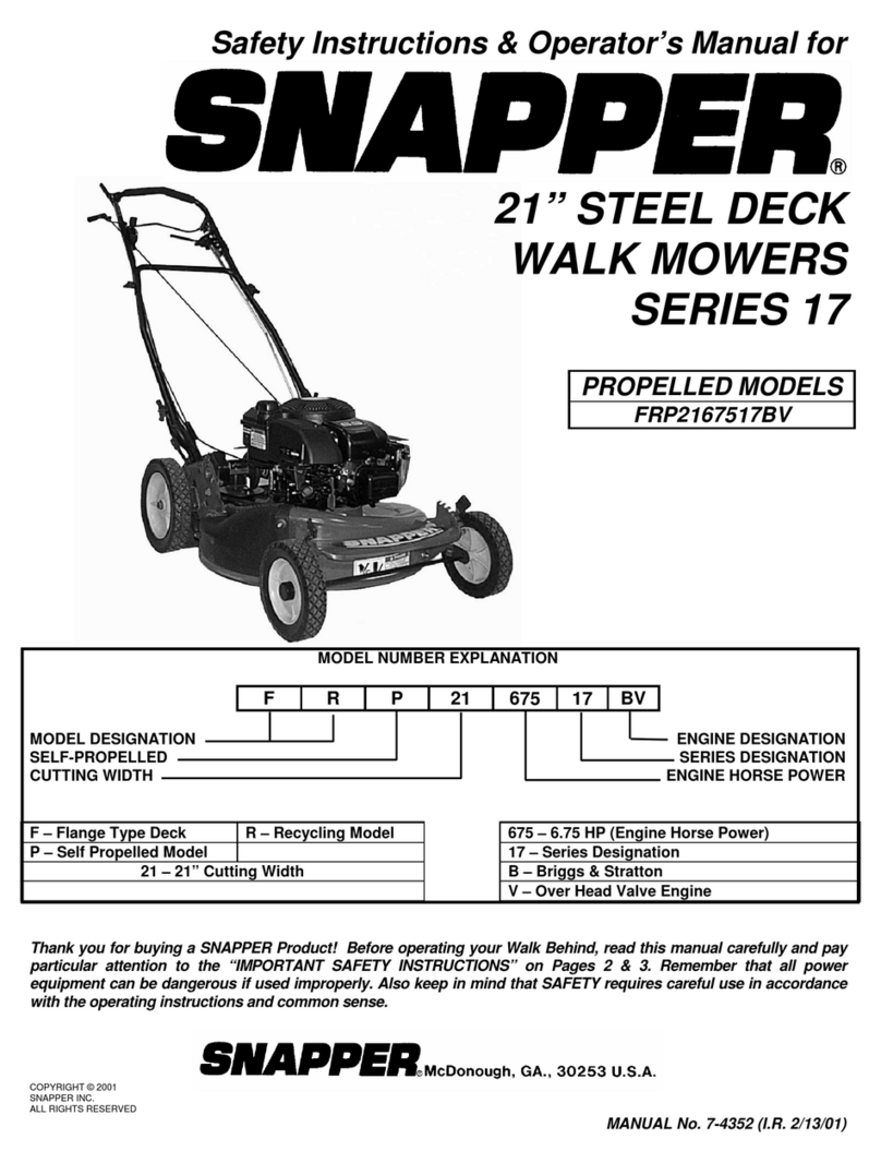 Snapper FRP2167517BV Operation and maintenance manual