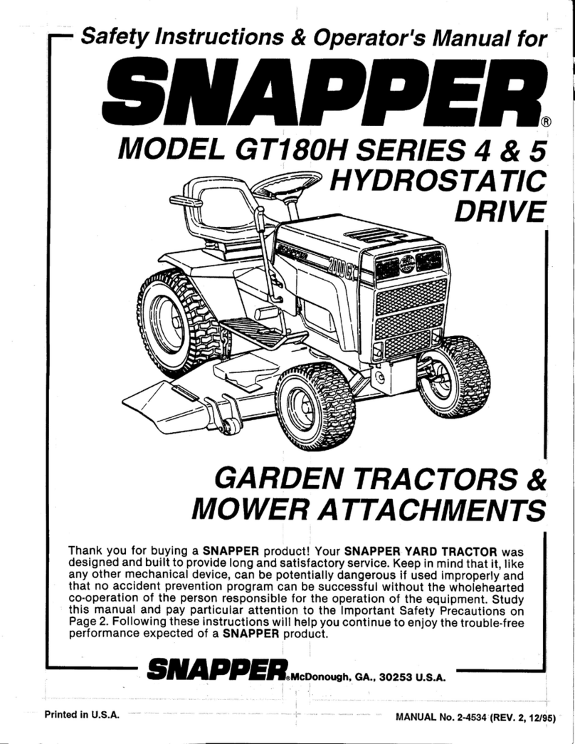 Snapper GT180H Series 4 Operation and maintenance manual
