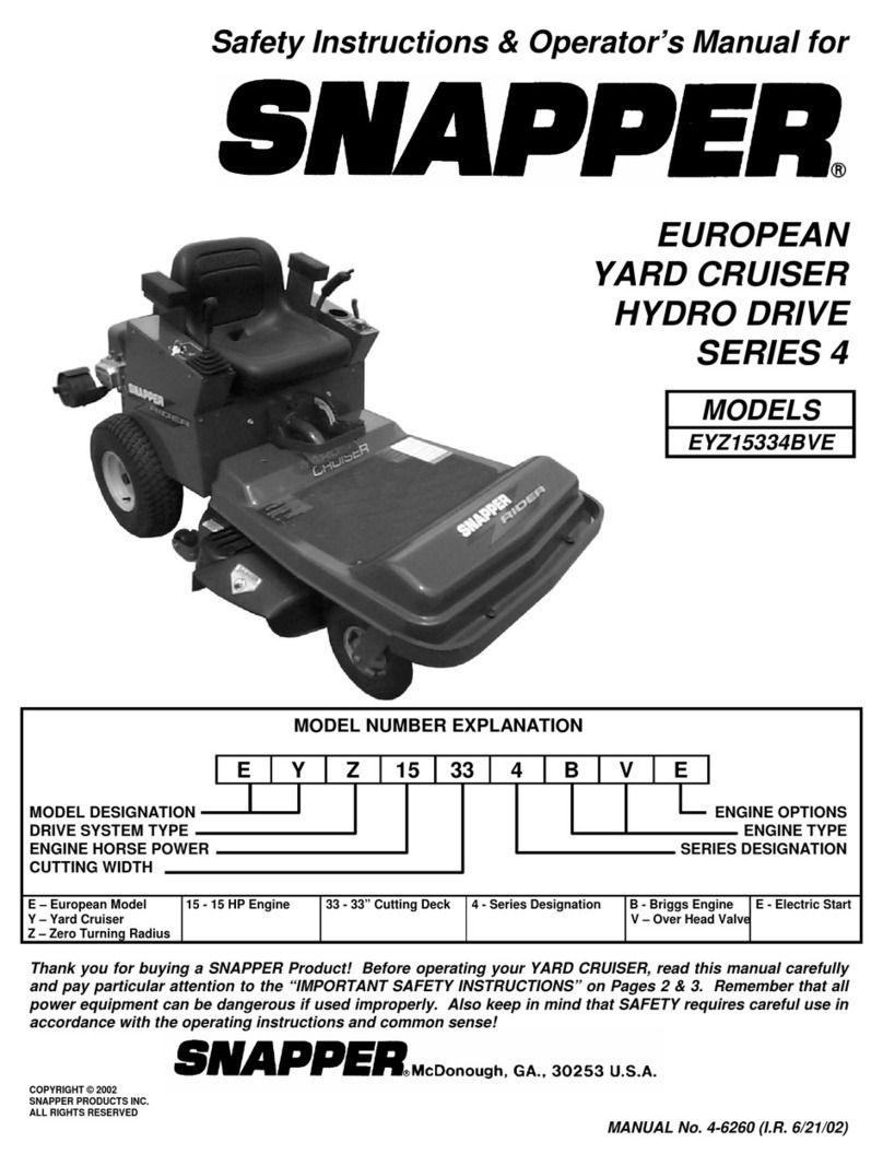 Snapper EYZ15334BVE Operation and maintenance manual