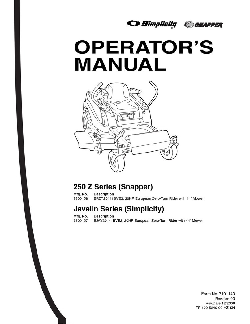 Snapper ERZT20441BVE2 Operator's manual