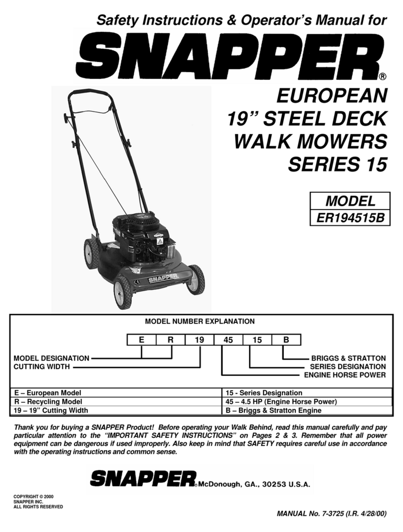 Snapper ER194515B Operation and maintenance manual Snapper ER194515B Operation and maintenance manual