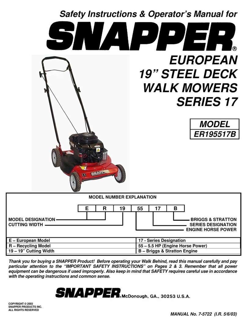 Snapper ER195517B Operation and maintenance manual