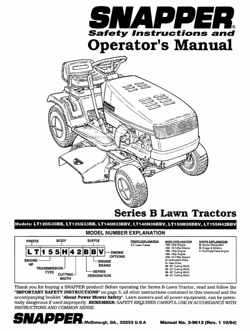 Snapper LT120G30BB Operation and maintenance manual Snapper LT120G30BB Operation and maintenance manual