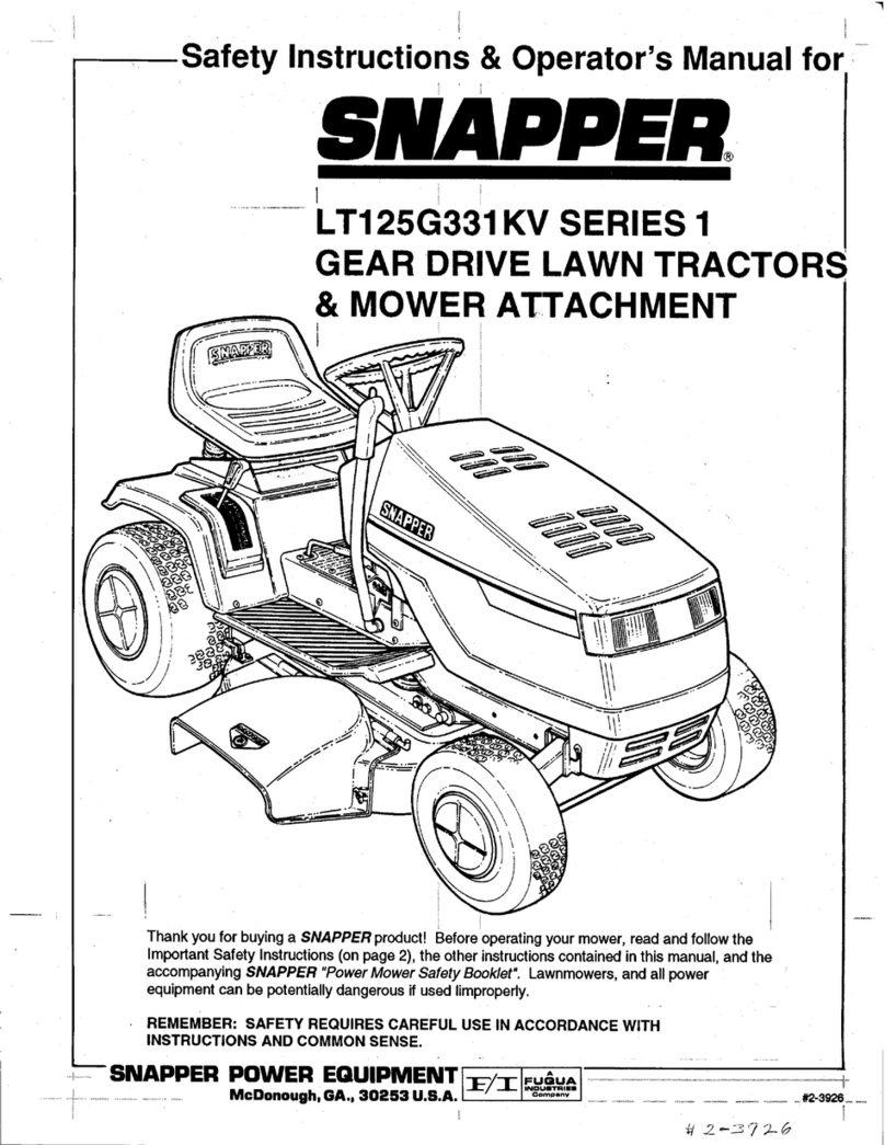 Snapper LT125G331KV Safety instructions & operator's manual
