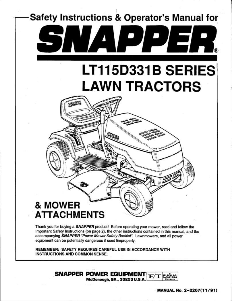 Snapper LT115D331B Series Operation and maintenance manual