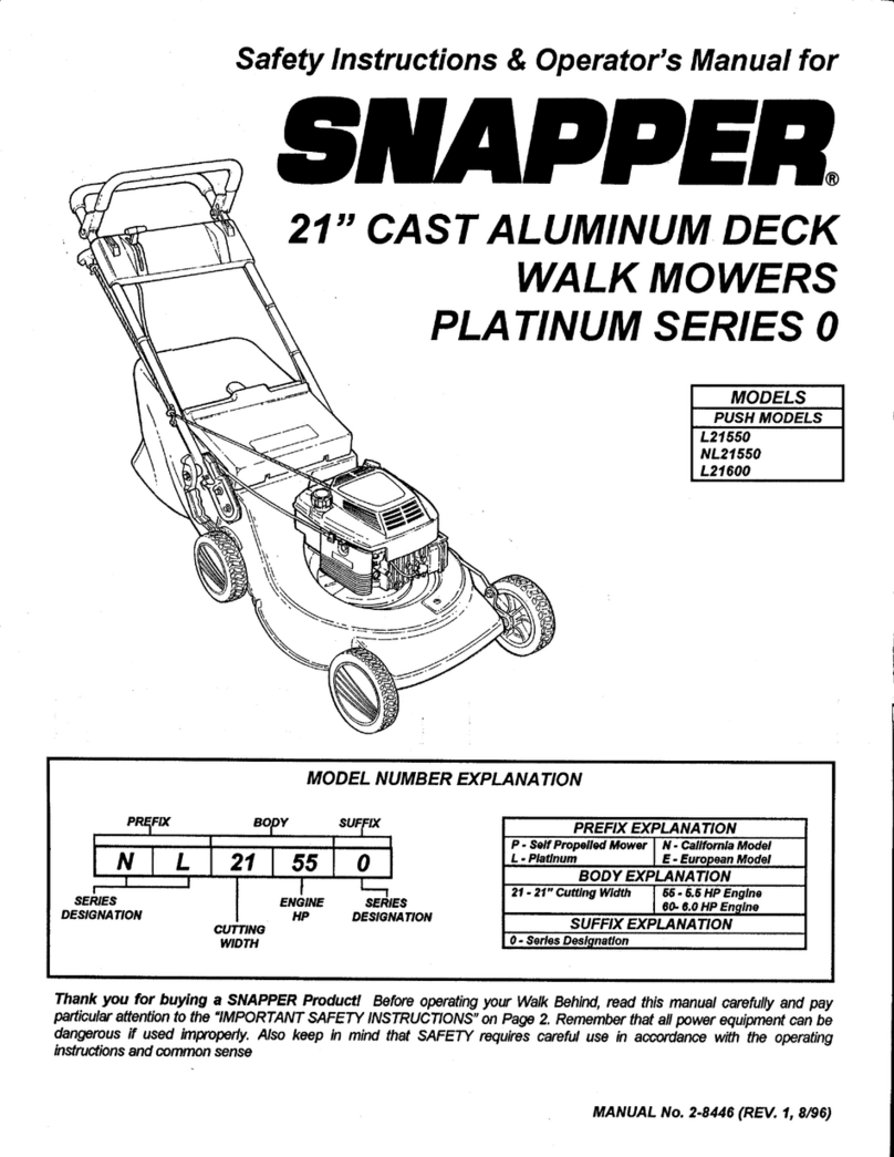 Snapper L21600 Operation and maintenance manual