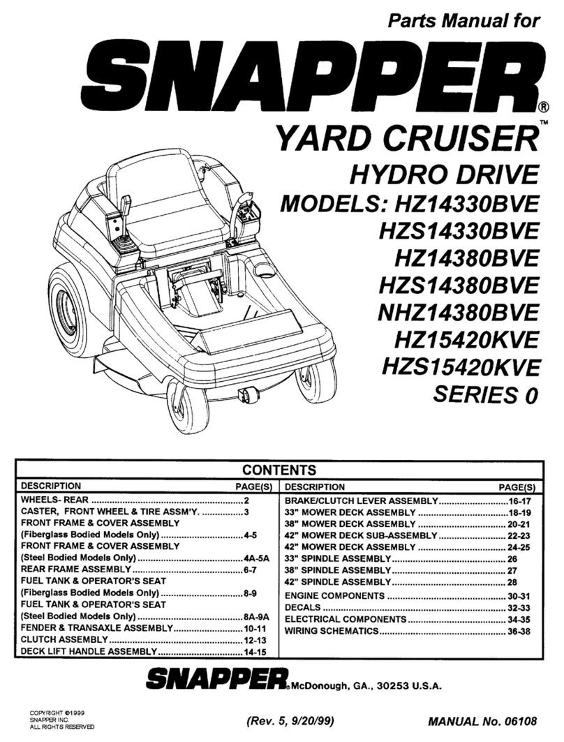 Snapper Yard Cruiser HZ14330BVE User manual