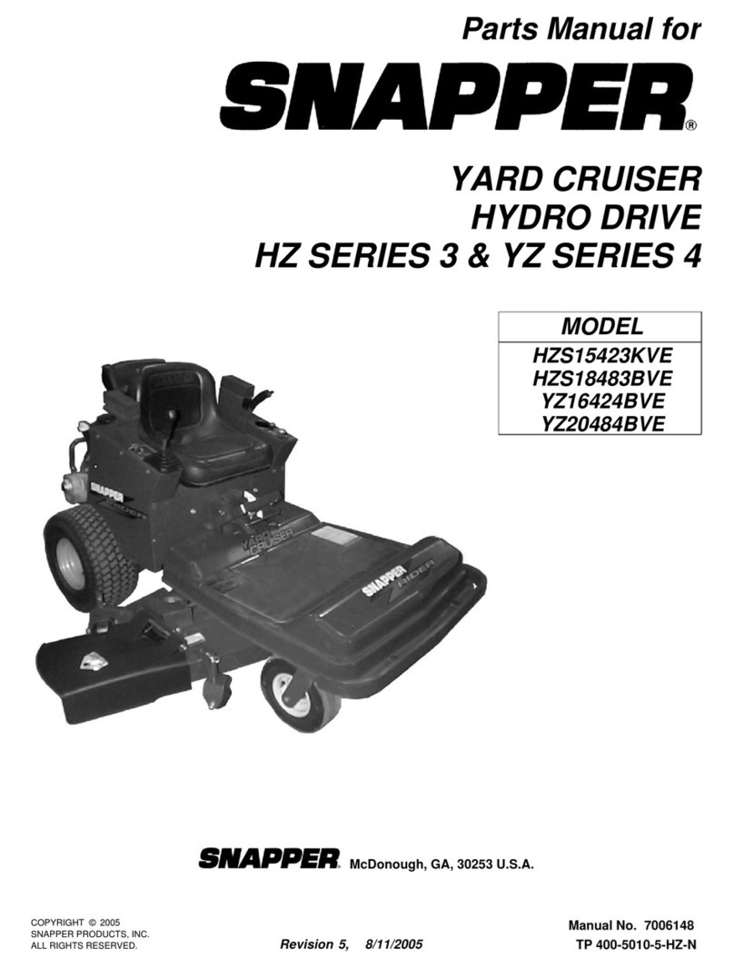 Snapper Yard Cruiser HZS15423KVE parts manual