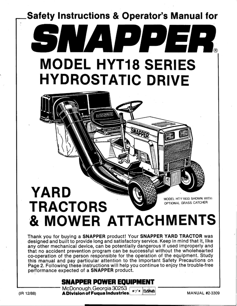 Snapper HYT18 Series Operation and maintenance manual Snapper HYT18 Series Operation and maintenance manual