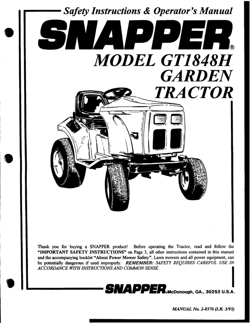 Snapper GT1848H Operation and maintenance manual