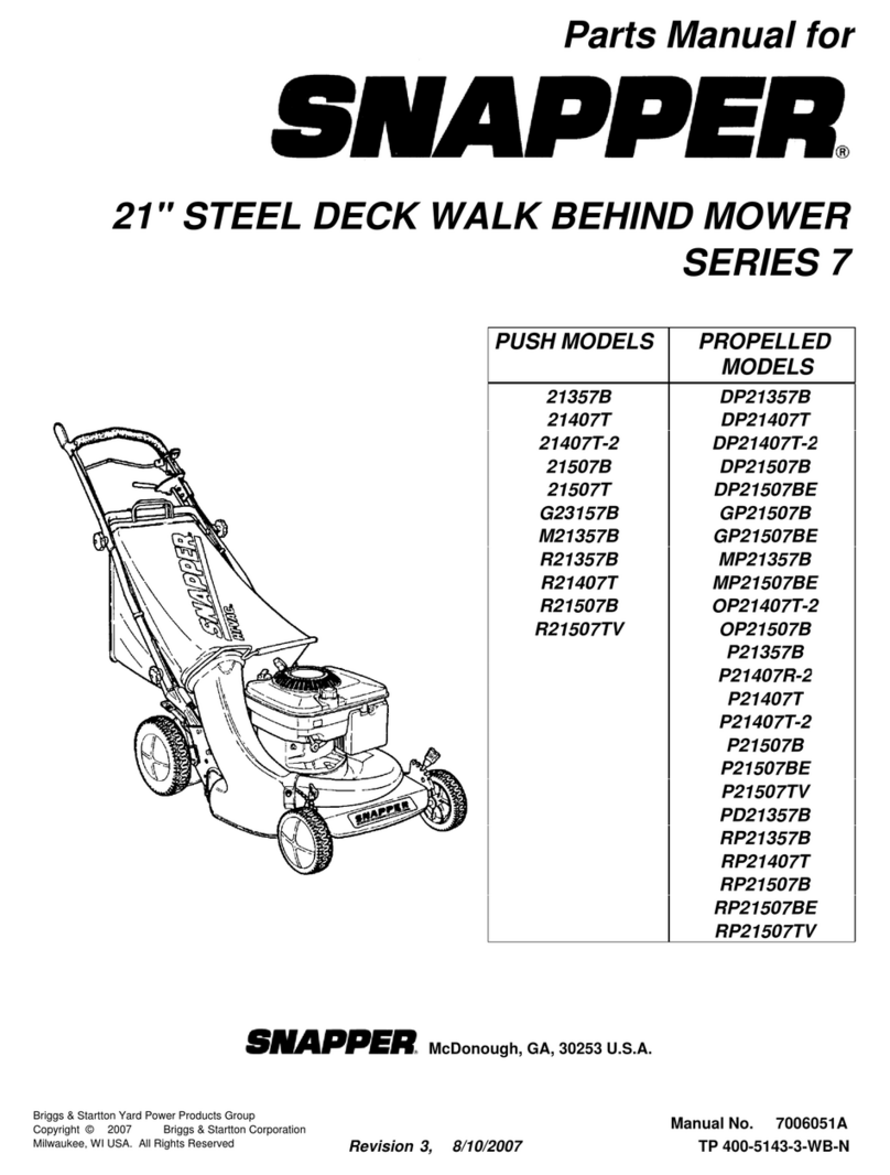 Snapper 21357B User manual Snapper 21357B User manual