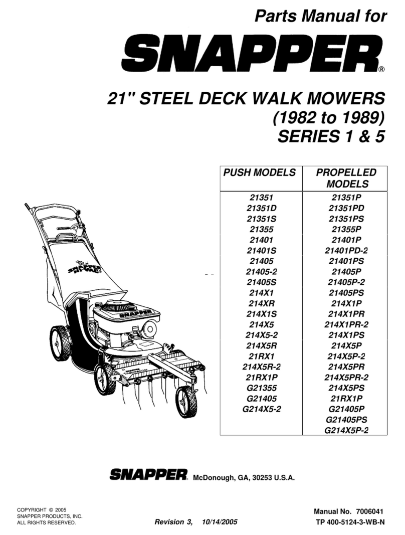 Snapper 21351D User manual