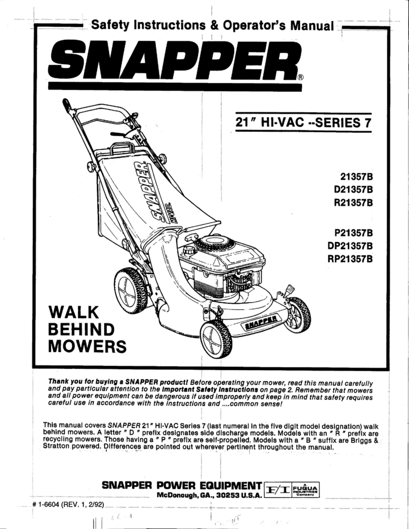 Snapper 21357B Operation and maintenance manual