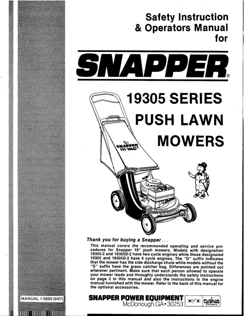 Snapper 19305 Series Operation and maintenance manual Snapper 19305 Series Operation and maintenance manual