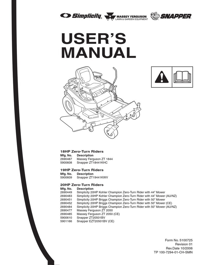 Snapper 18HP user manual Snapper 18HP user manual