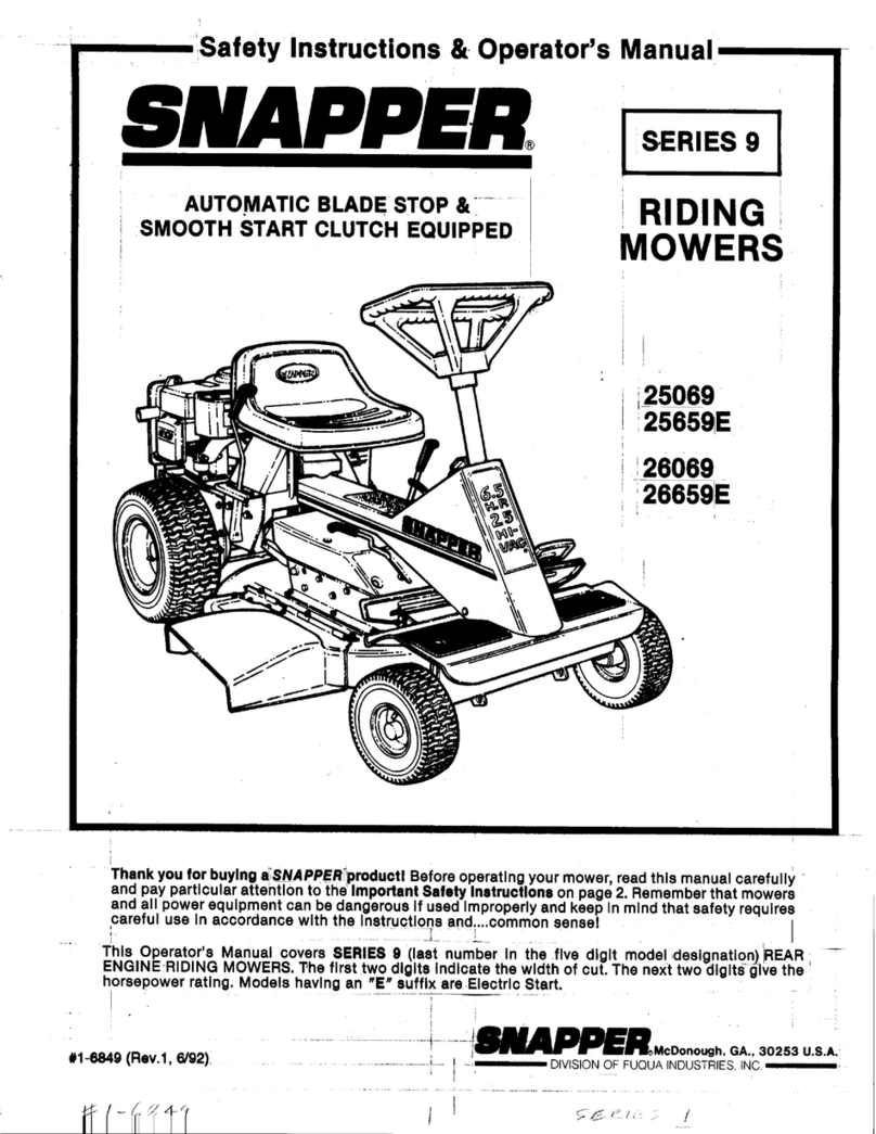 Snapper 25069 Operation and maintenance manual