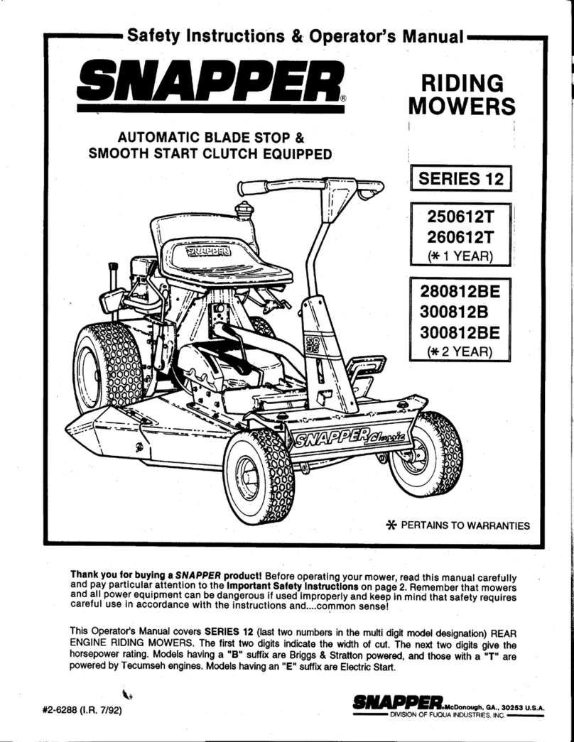 Snapper 250612T Operation and maintenance manual