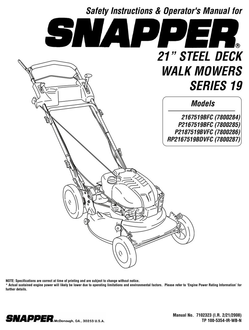 Snapper 2167519BFC, P2167519BFC, P2187 User manual Snapper 2167519BFC, P2167519BFC, P2187 User manual