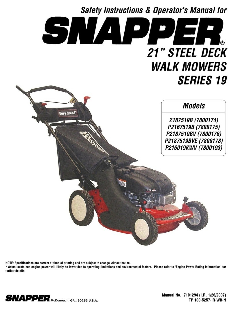 Snapper 2167519B Operation and maintenance manual