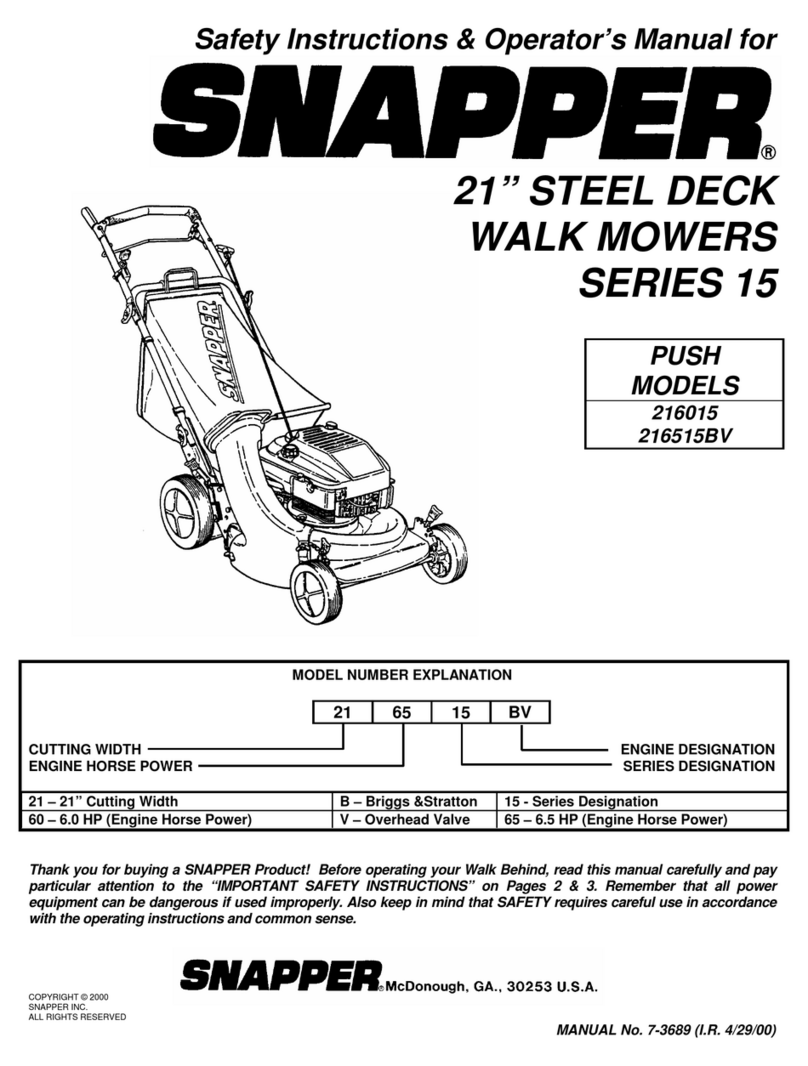 Snapper 216015, 216515BV User manual