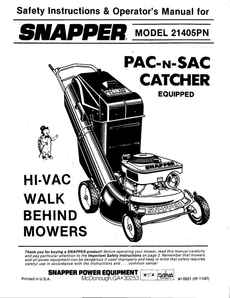 Snapper 21405PN Operation and maintenance manual