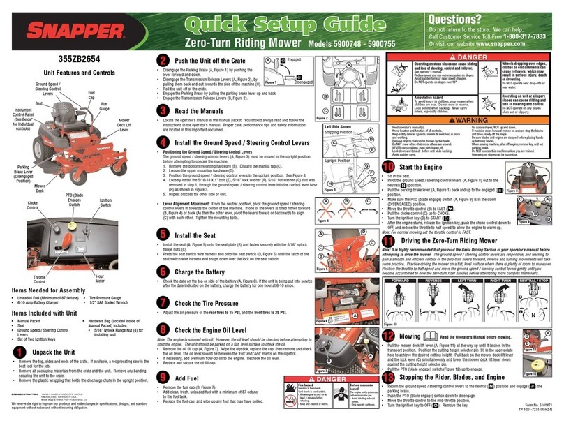 Snapper 355ZB2654 DLR User manual Snapper 355ZB2654 DLR User manual