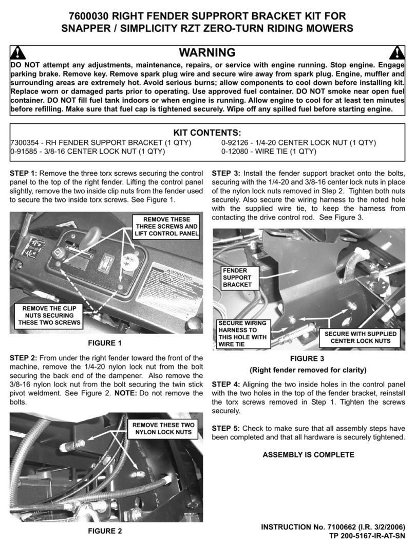 Snapper 7600030 Assembling instructions