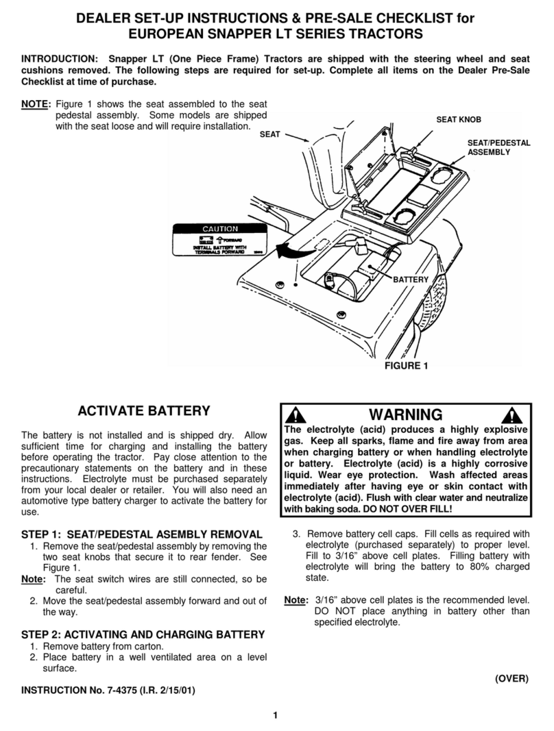 Snapper 7-4375 Setup instructions