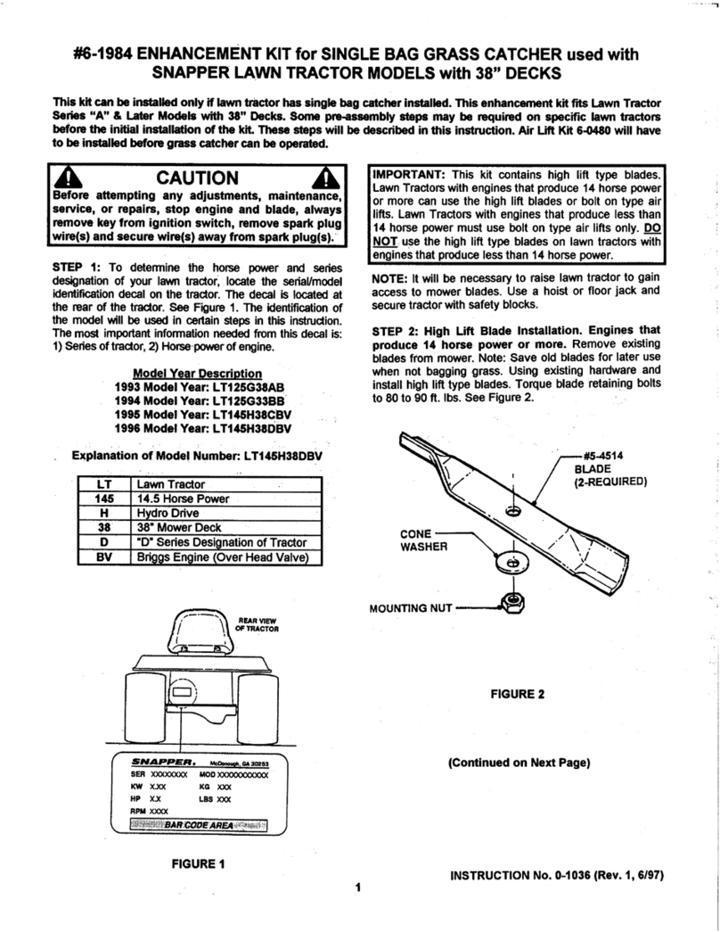 Snapper 6-1984 installation instructions