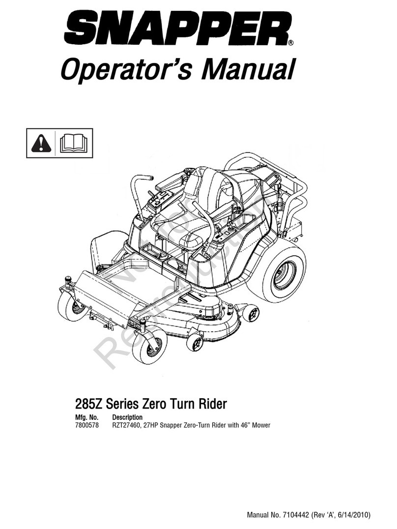 Snapper 285Z Series User manual