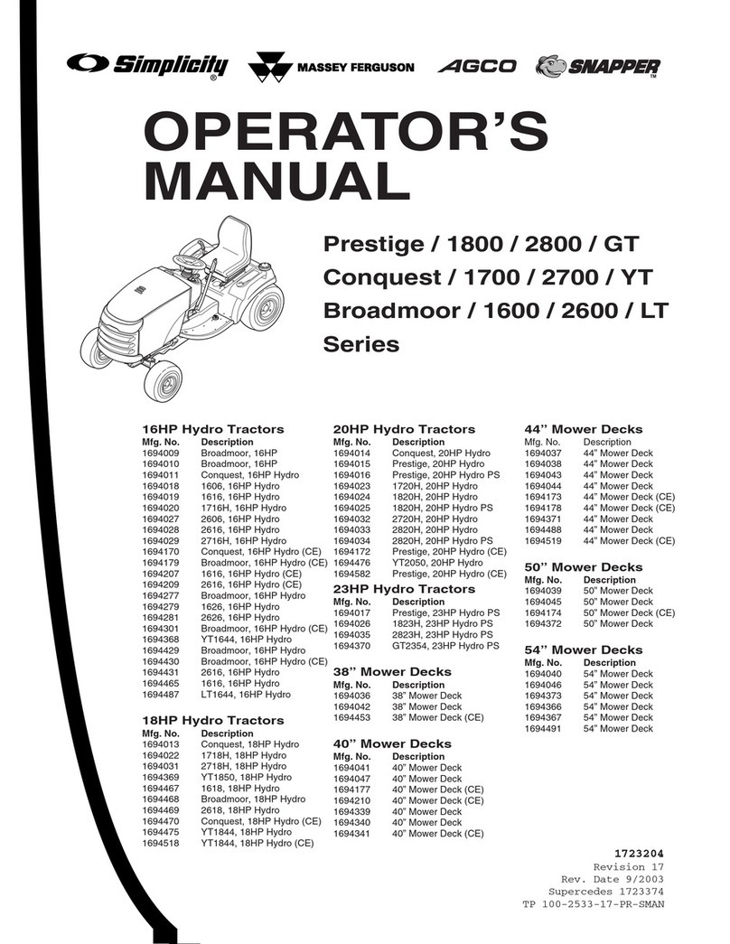 Simplicity 300 Series Operator's manual