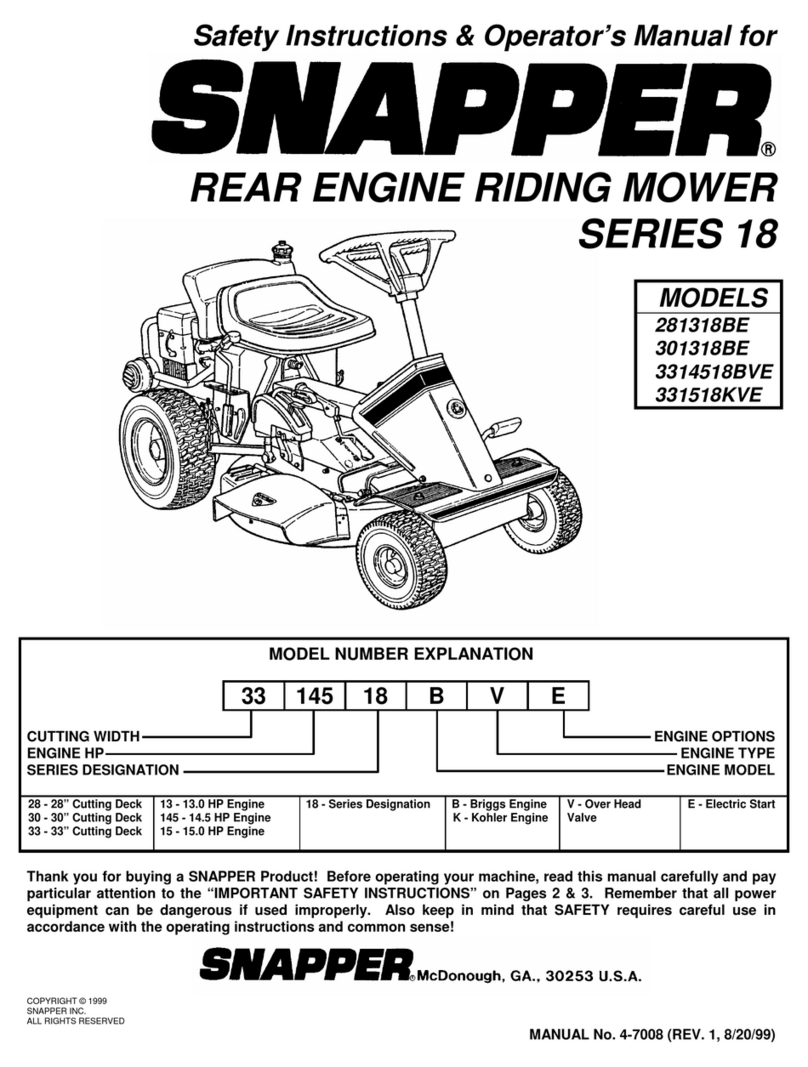 Snapper 281318BE Safety instructions & operator's manual
