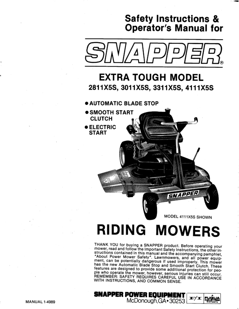 Snapper 2811X5S Operation and maintenance manual