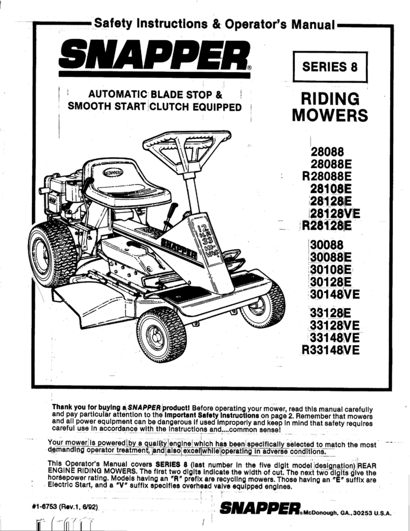 Snapper 28088 Operation and maintenance manual Snapper 28088 Operation and maintenance manual