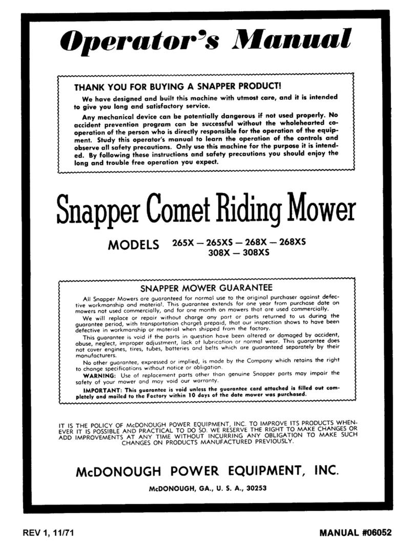 Snapper Comet 265X User manual