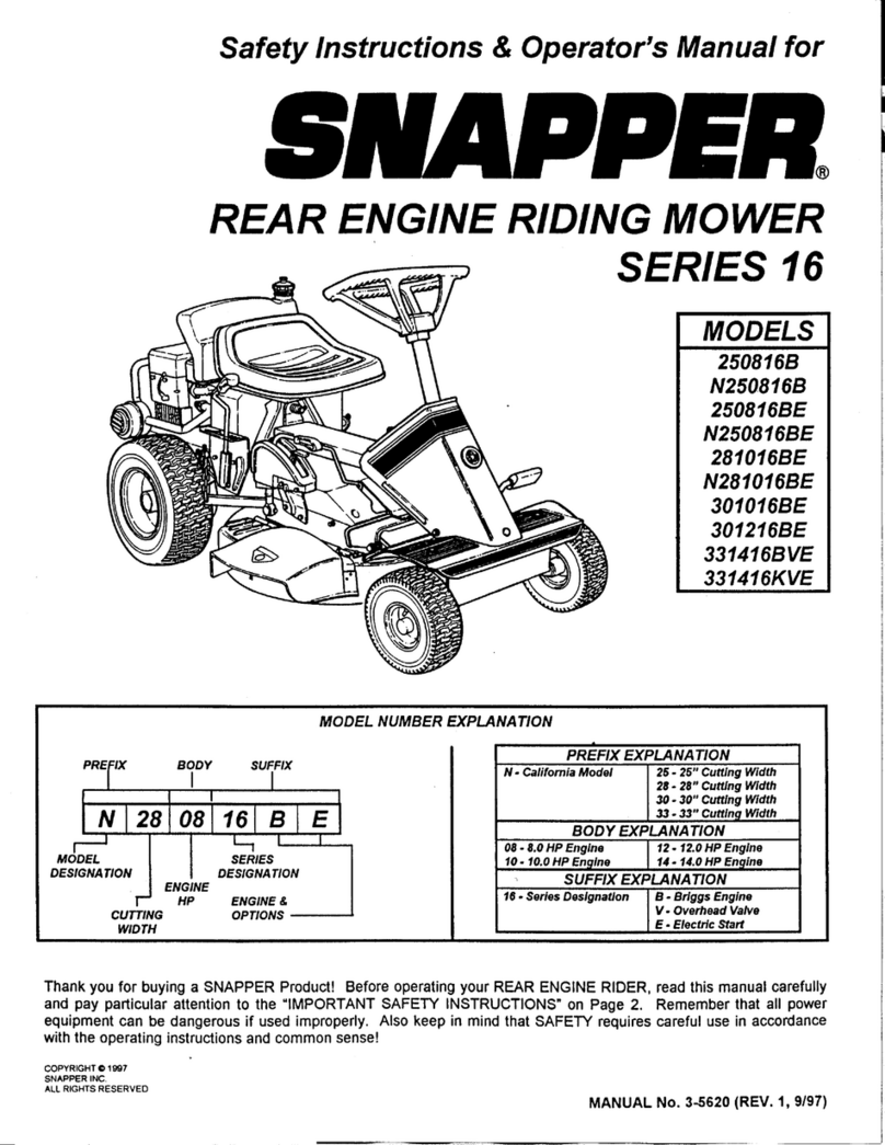 Snapper 250816B Operation and maintenance manual