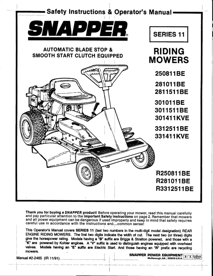 Snapper 250811BE Operation and maintenance manual