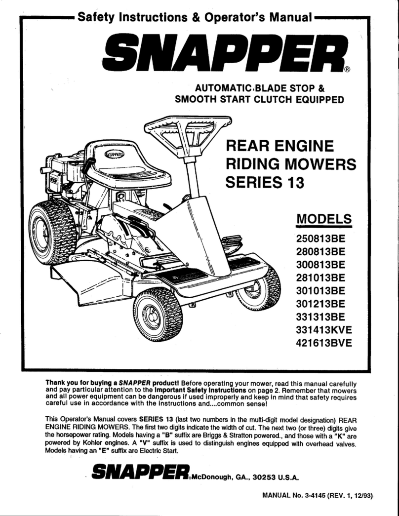 Snapper 250813BE Operation and maintenance manual