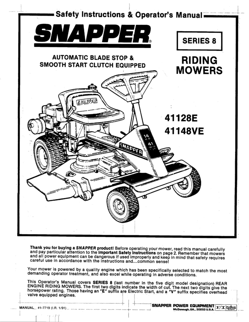 Snapper 41128E Operation and maintenance manual