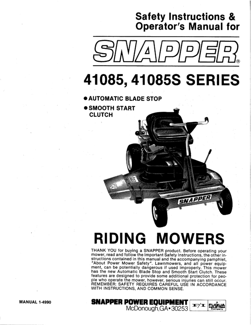 Snapper 41085S Series Safety instructions & operator's manual