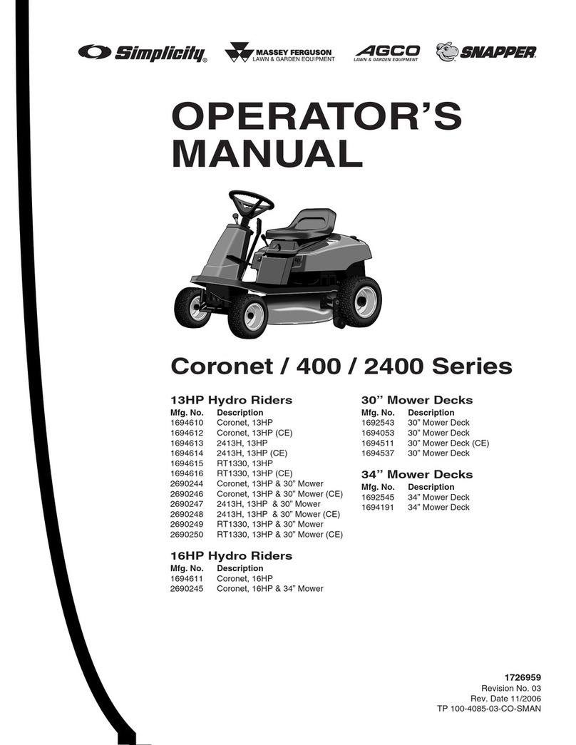 Snapper Conquest 400 series User manual