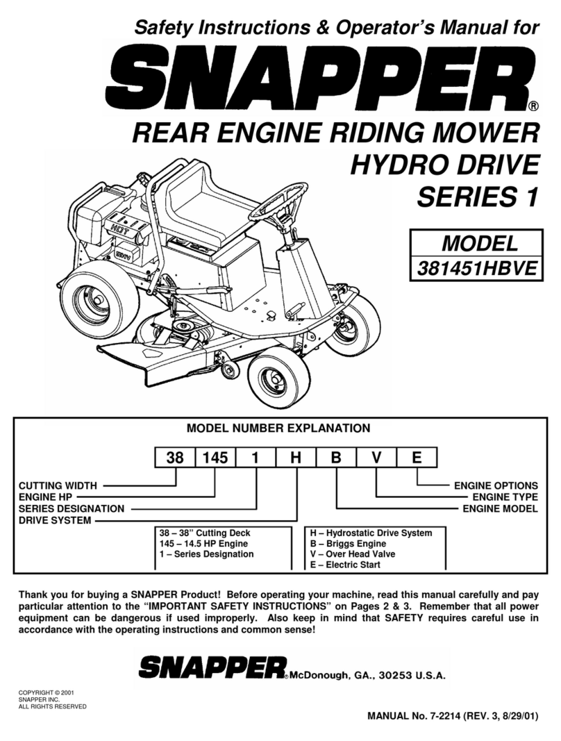 Snapper 381451HBVE Safety instructions & operator's manual