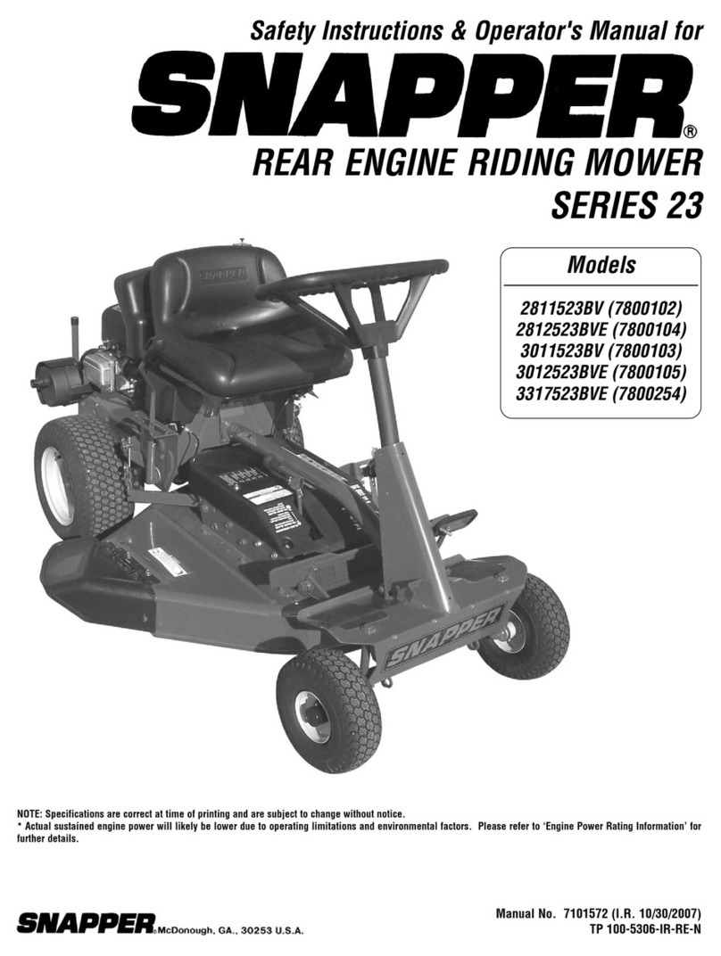 Snapper 3317523BVE Operation and maintenance manual