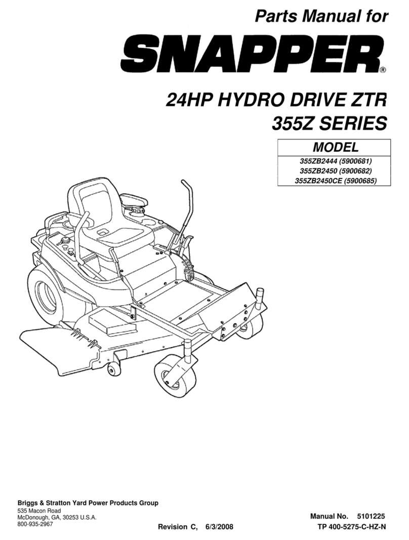 Snapper 355Z Series User manual Snapper 355Z Series User manual