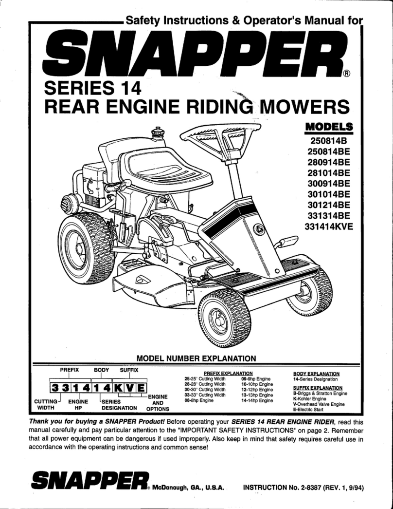 Snapper 331414KVE Safety instructions & operator's manual Snapper 331414KVE Safety instructions & operator's manual
