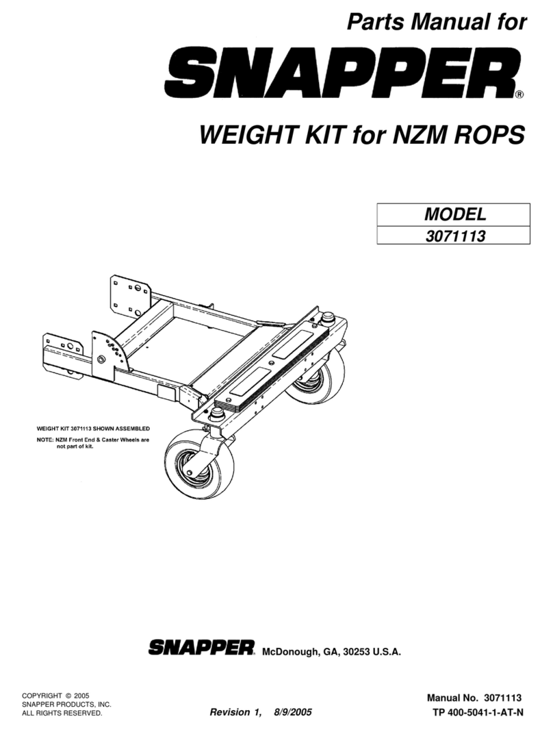 Snapper 3071113 User manual Snapper 3071113 User manual